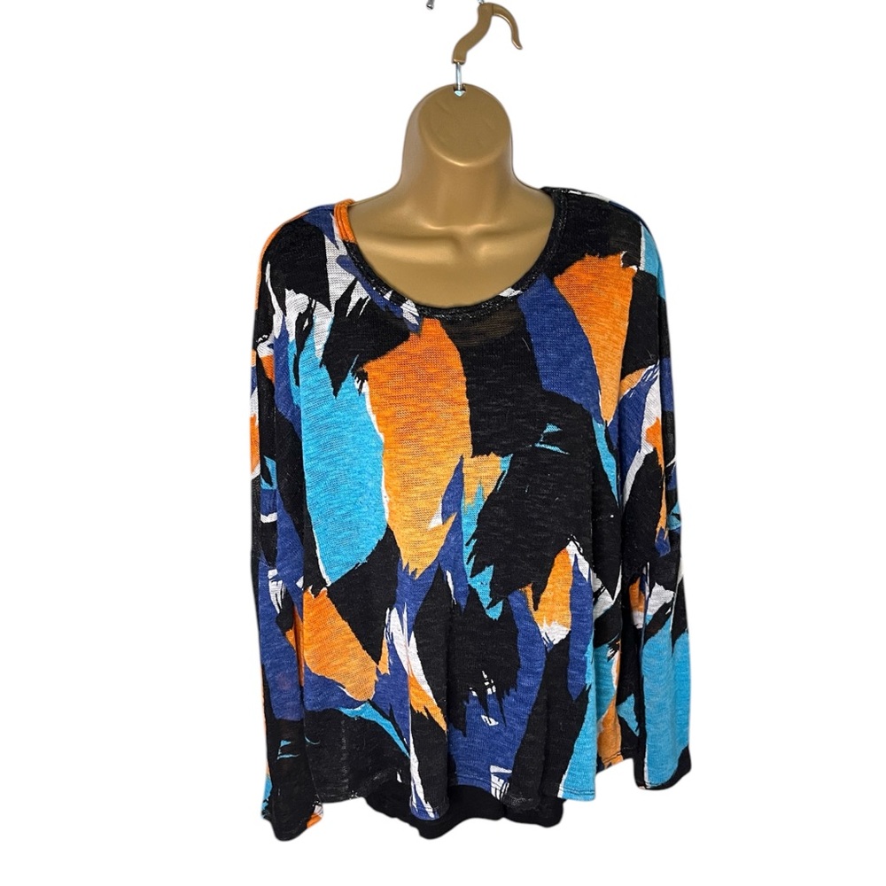 Chelsea and Theodore Pullover Knit Sweater Black Combo XXL